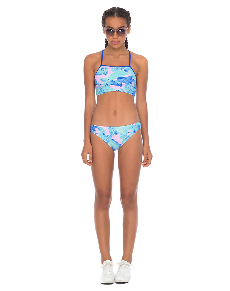 Almond Bikini Top in Palm Glitch - Awmao