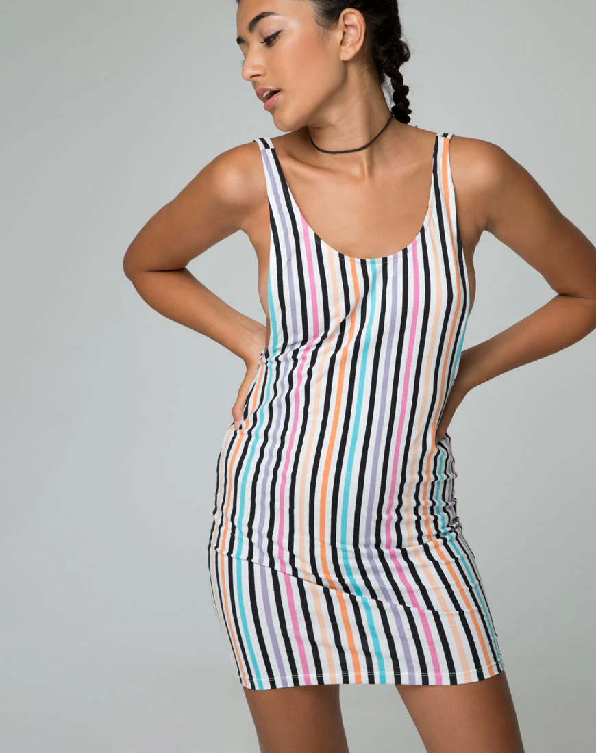 Mergy Dress in Candy Stripe Summer - Awmao