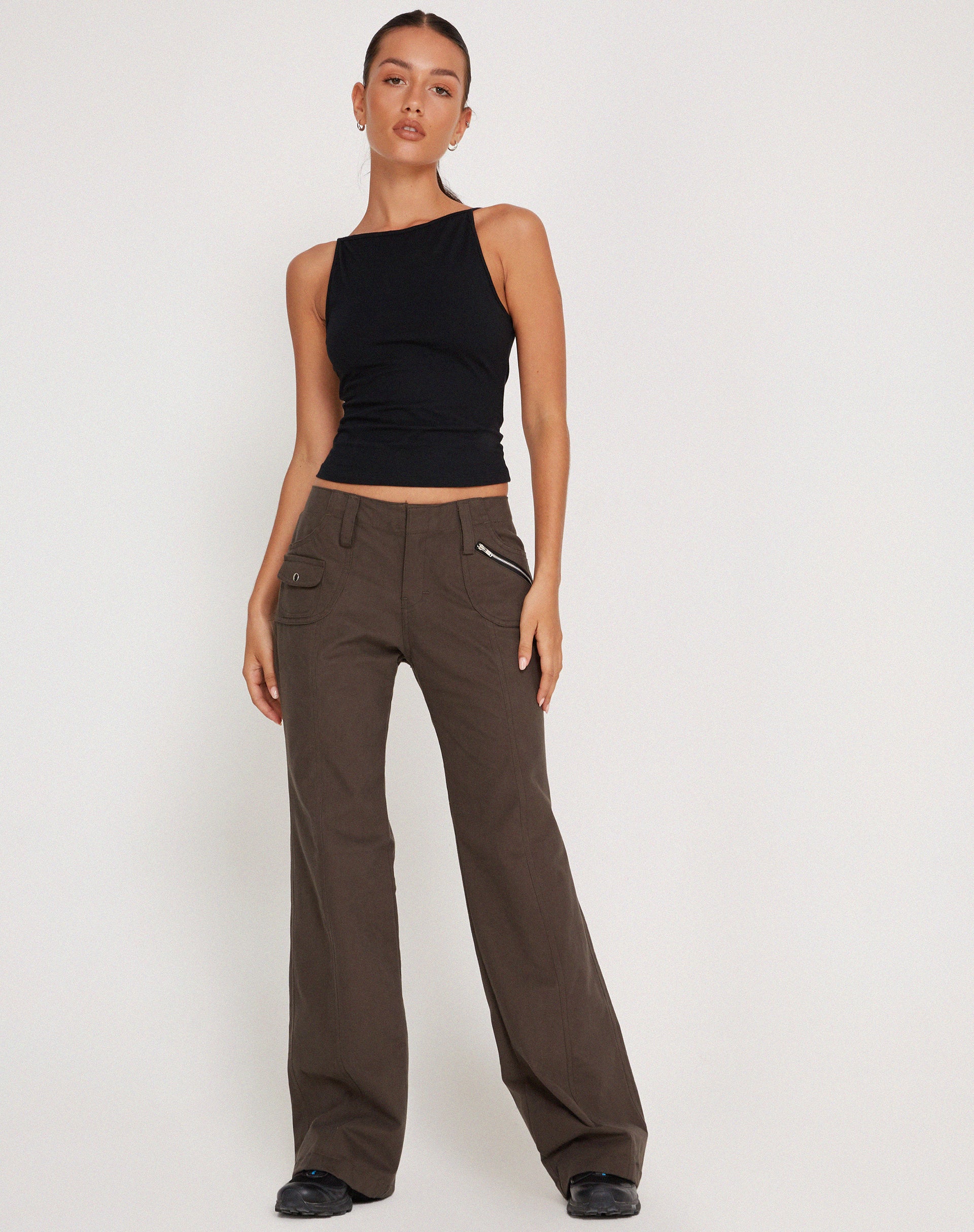 Dudley Vest Top in Black - Awmao