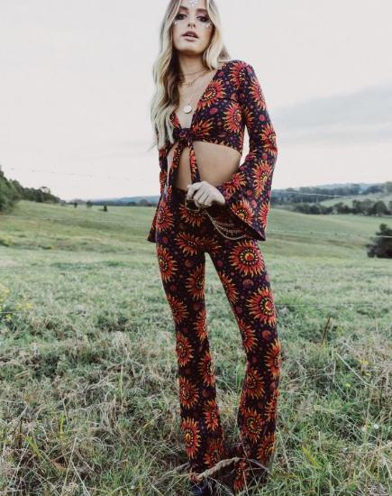 Jeevan Flare Trouser in Hot Sun X Princess Polly - Awmao