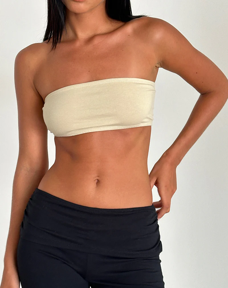Nabel Micro Tube Top in Coconut Milk - Awmao