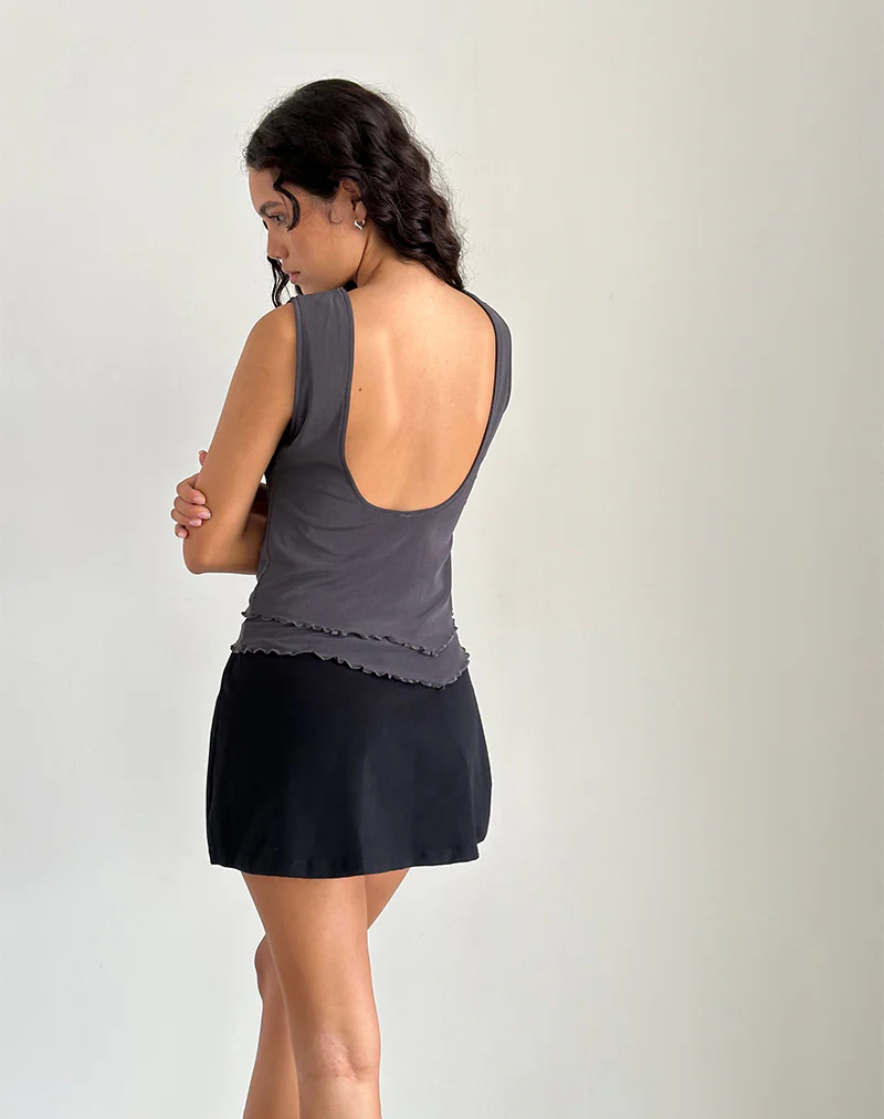 Rochie Asymmetric Top in Mesh Ocean Storm - Awmao