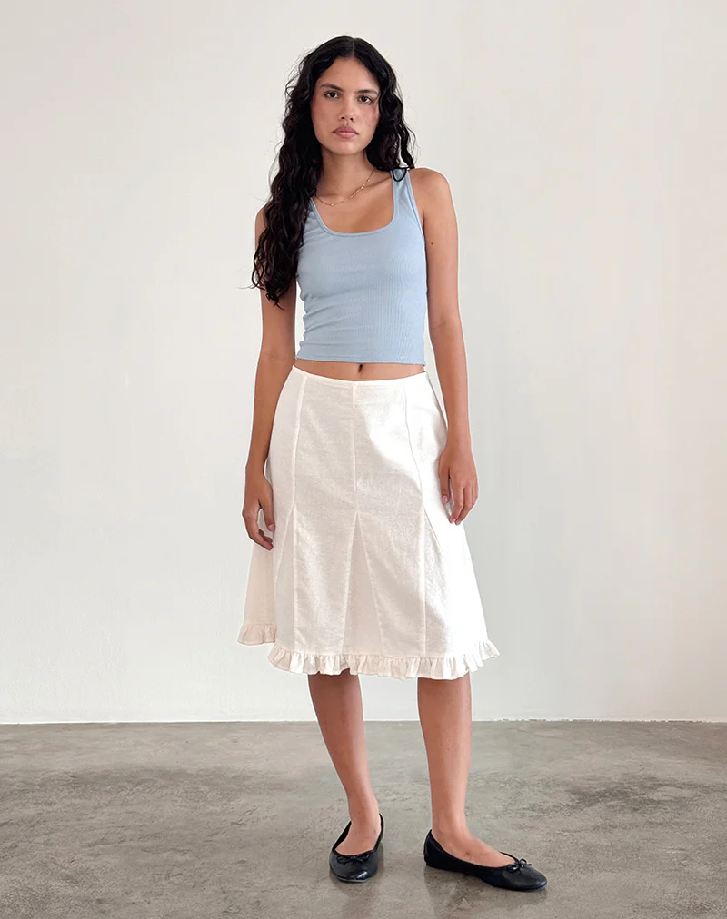 Roxe Ribbed Vest Top in Nantucket Blue - Awmao