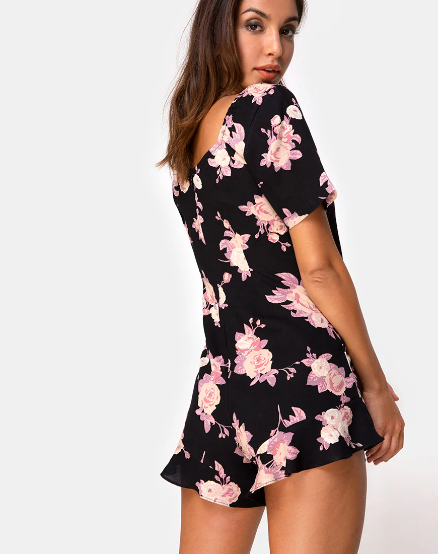 Bersho Playsuit in Vintage Rose Pink - Awmao