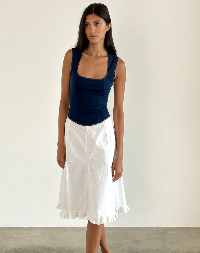 Jinisa Corset Top in Navy - Awmao