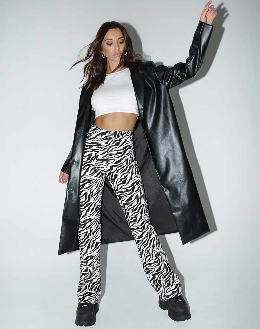 Zoven Trouser in 90's Zebra Black and White - Awmao