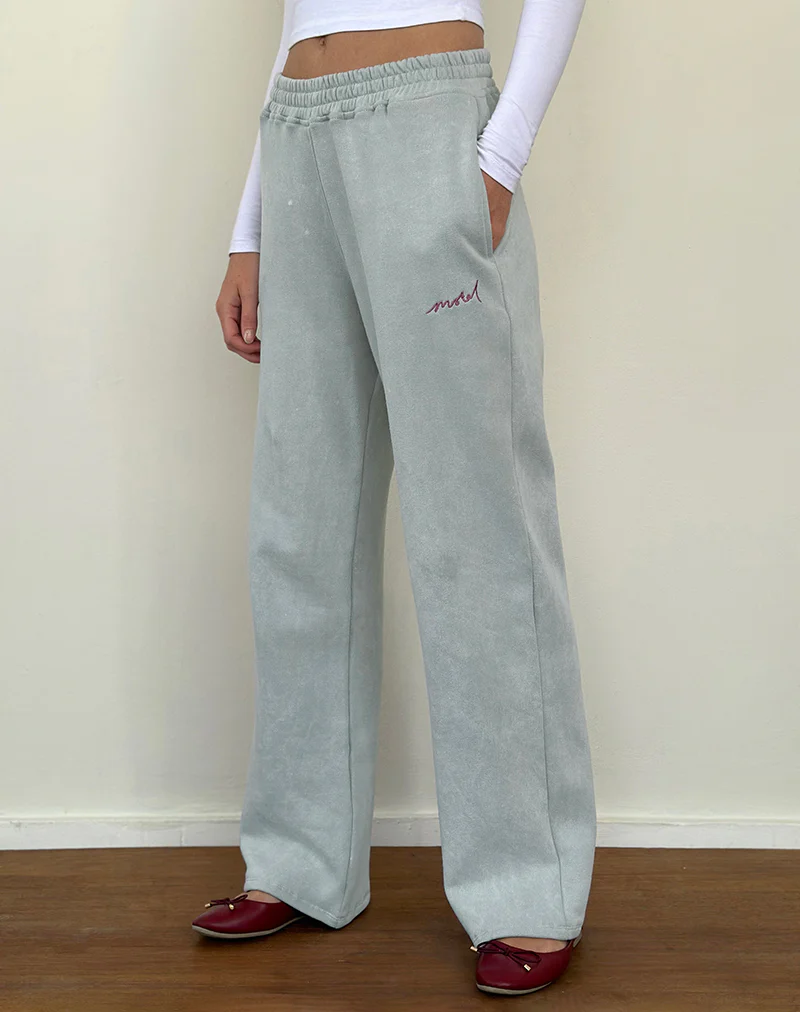 Loose Jogger in Ecru with Motel Cashmere Embroidery - Awmao
