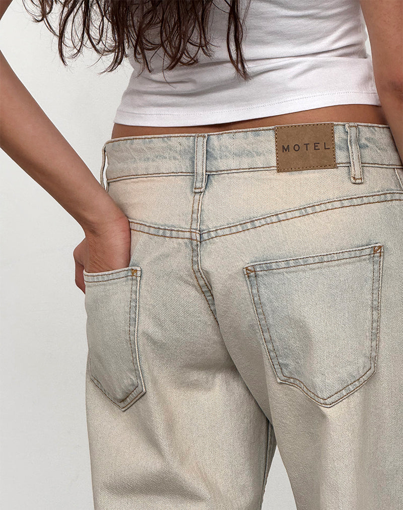 Low Rise Parallel Jeans In Arctic Blue - Awmao