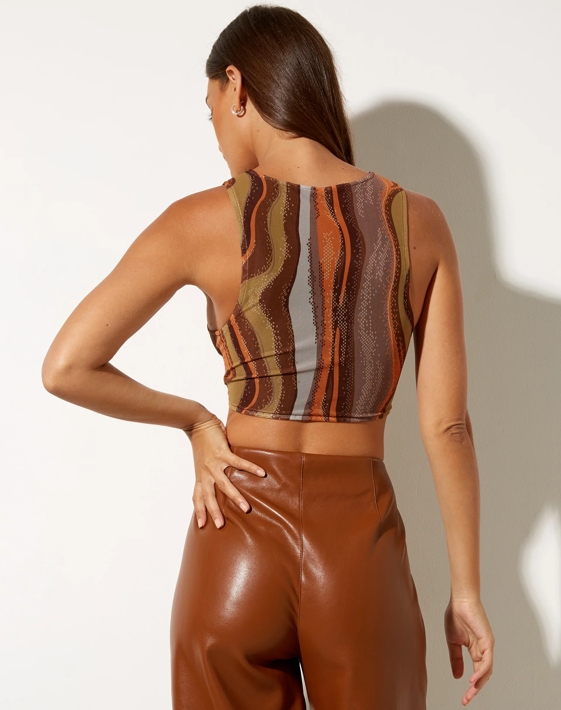 Britta Crop Top in Earthy Gradient - Awmao