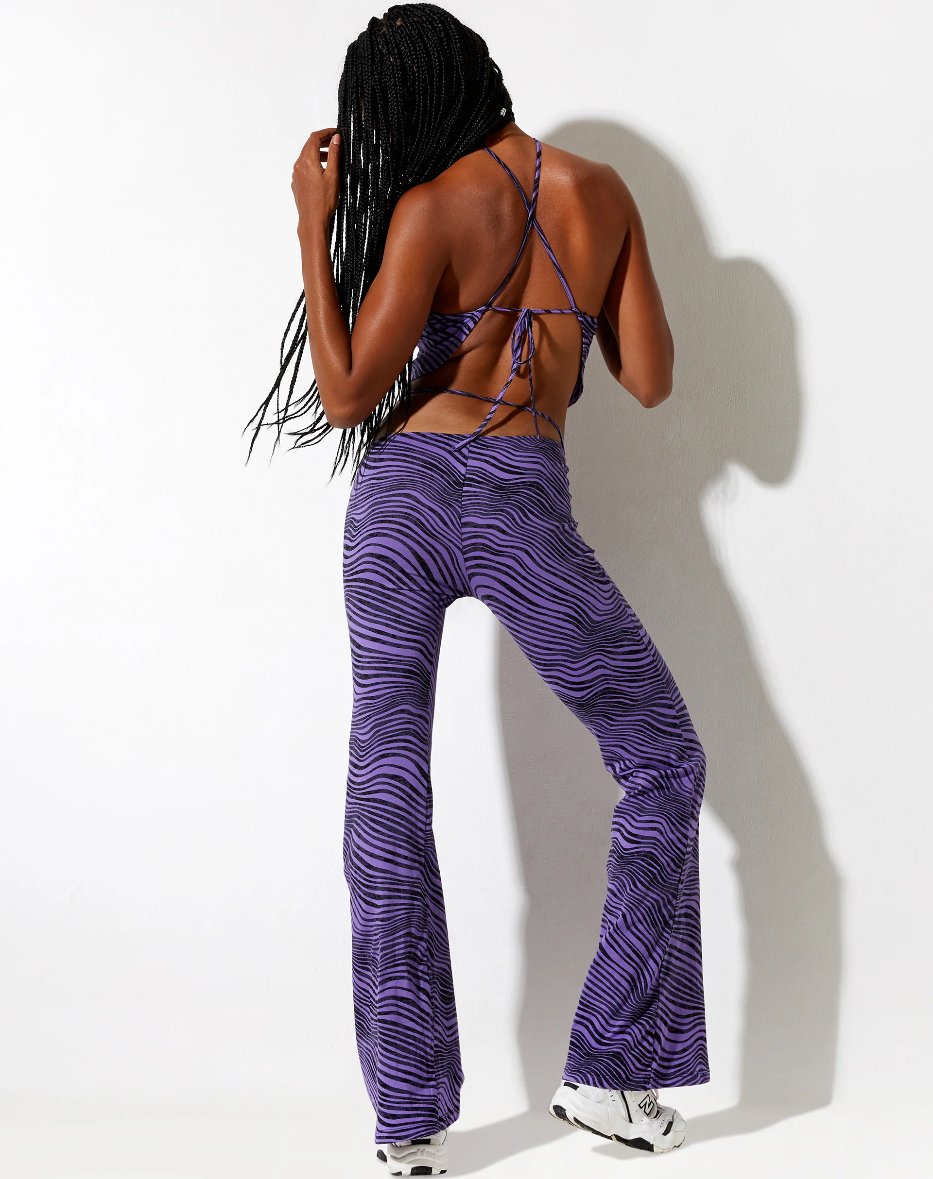 Eda Flare Trouser in Desert Terrain Purple - Awmao