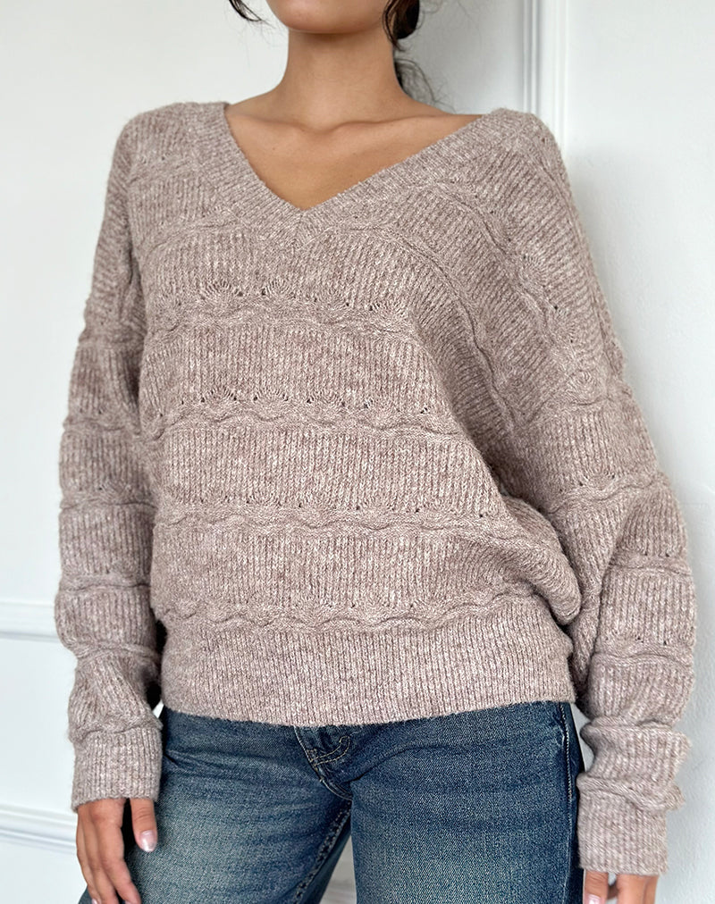 Loka Oversized Jumper in Almond - Awmao