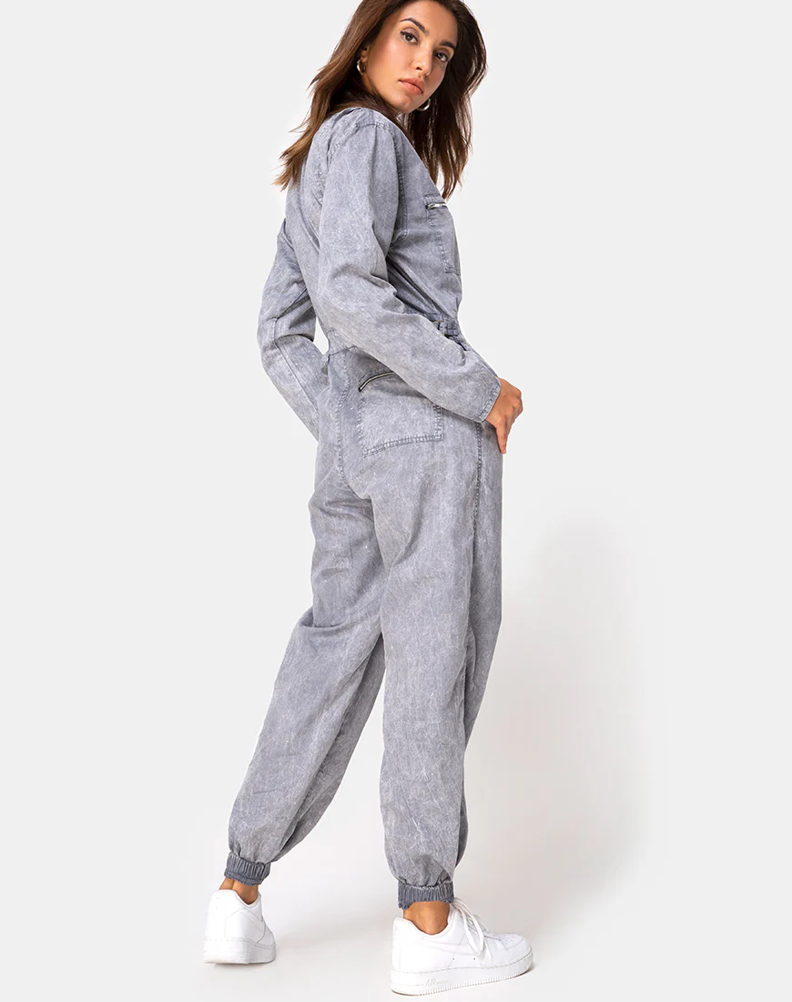 Brody Boiler Suit in Stone Wash - Awmao