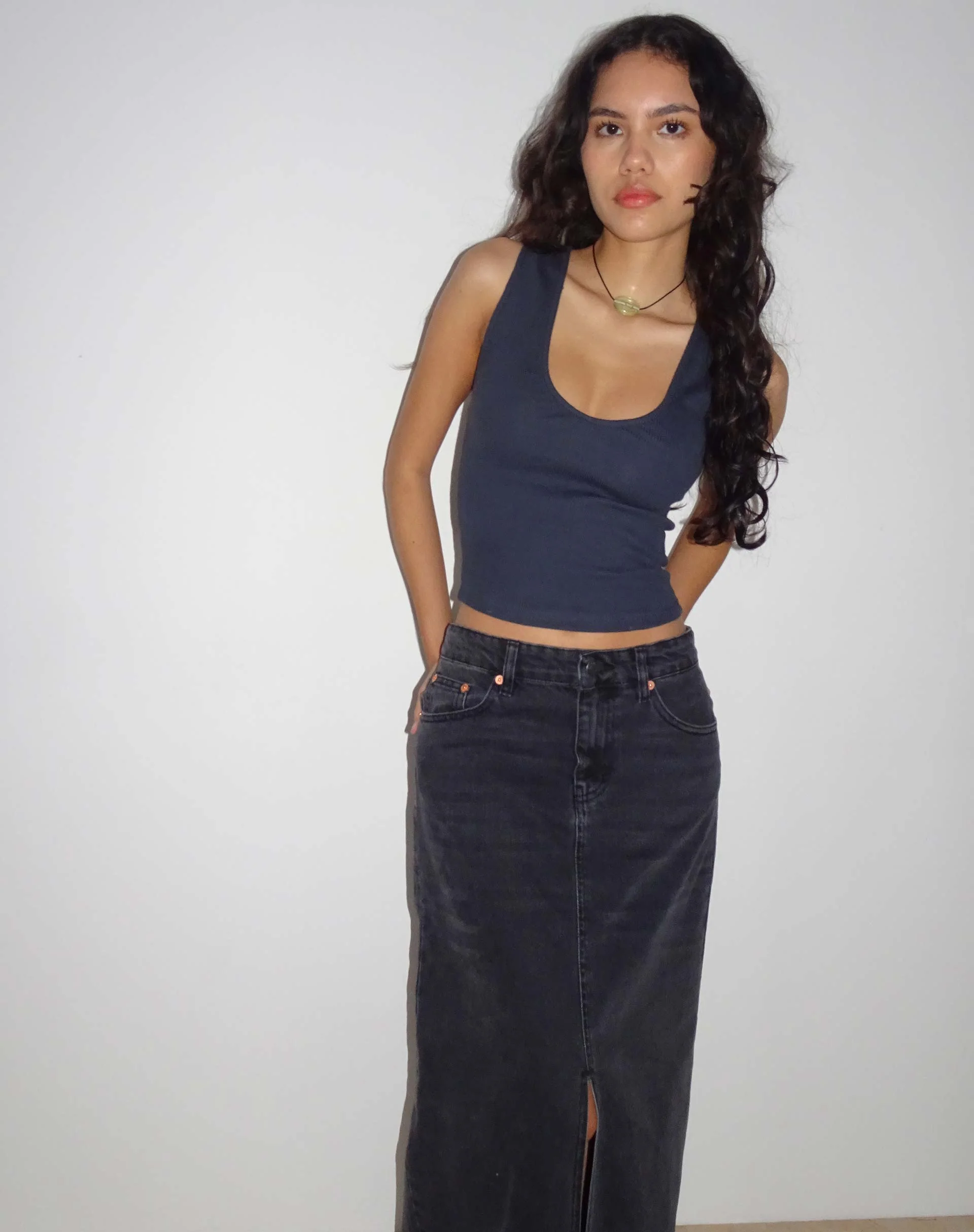 Jastio Vest Top in Ocean Storm Ribbed Jersey - Awmao