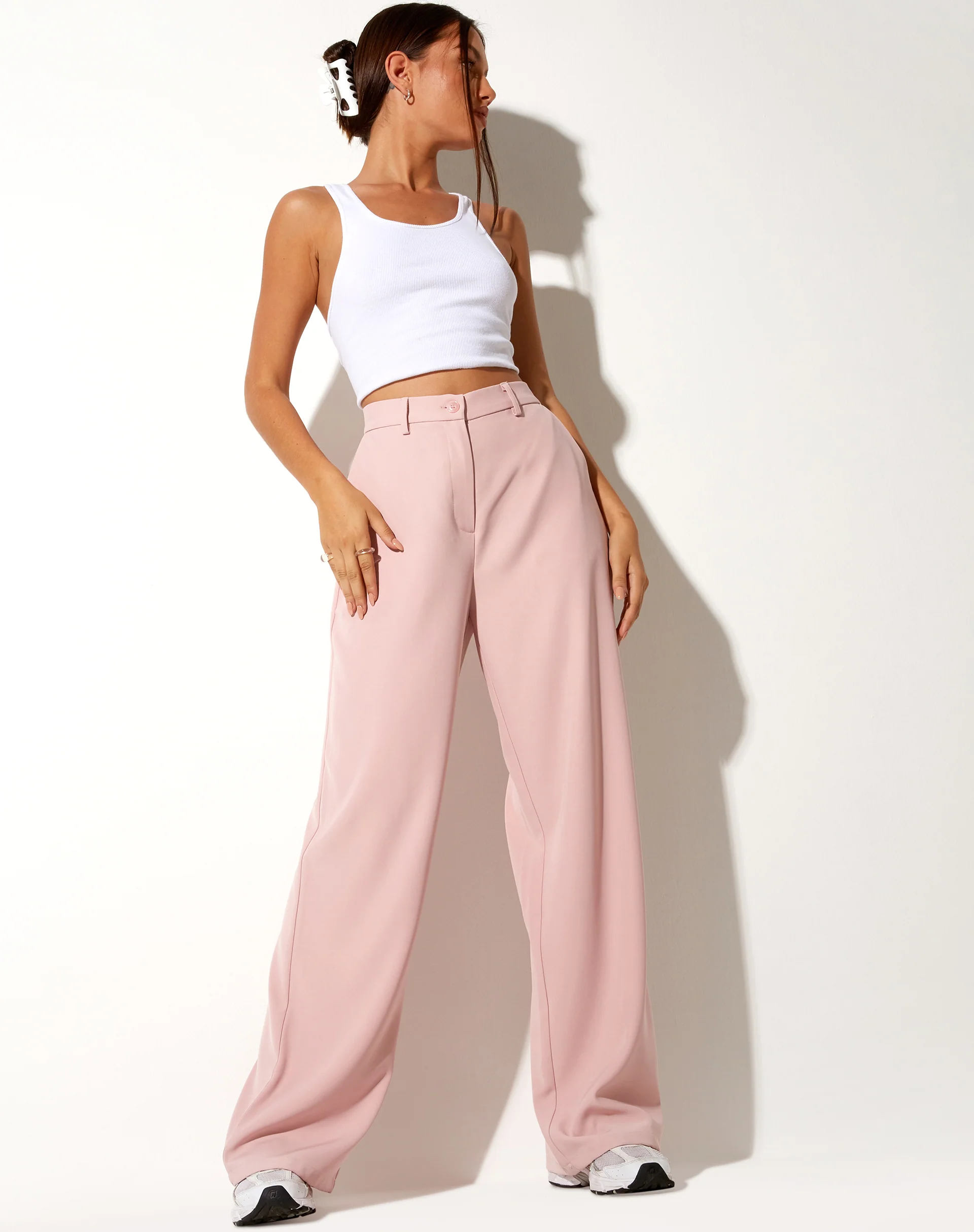Abba Trouser in Soft Pink - Awmao
