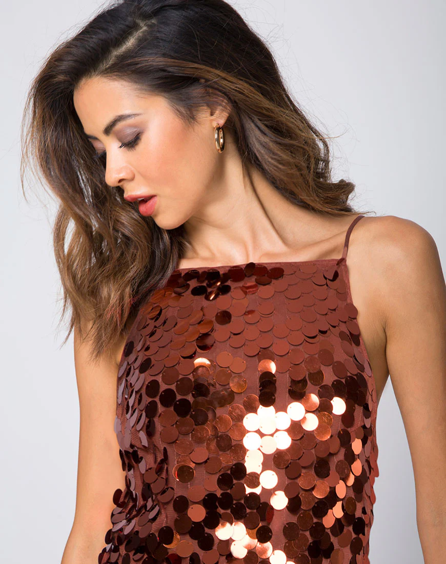 Corine Slip Dress in Rust - Awmao