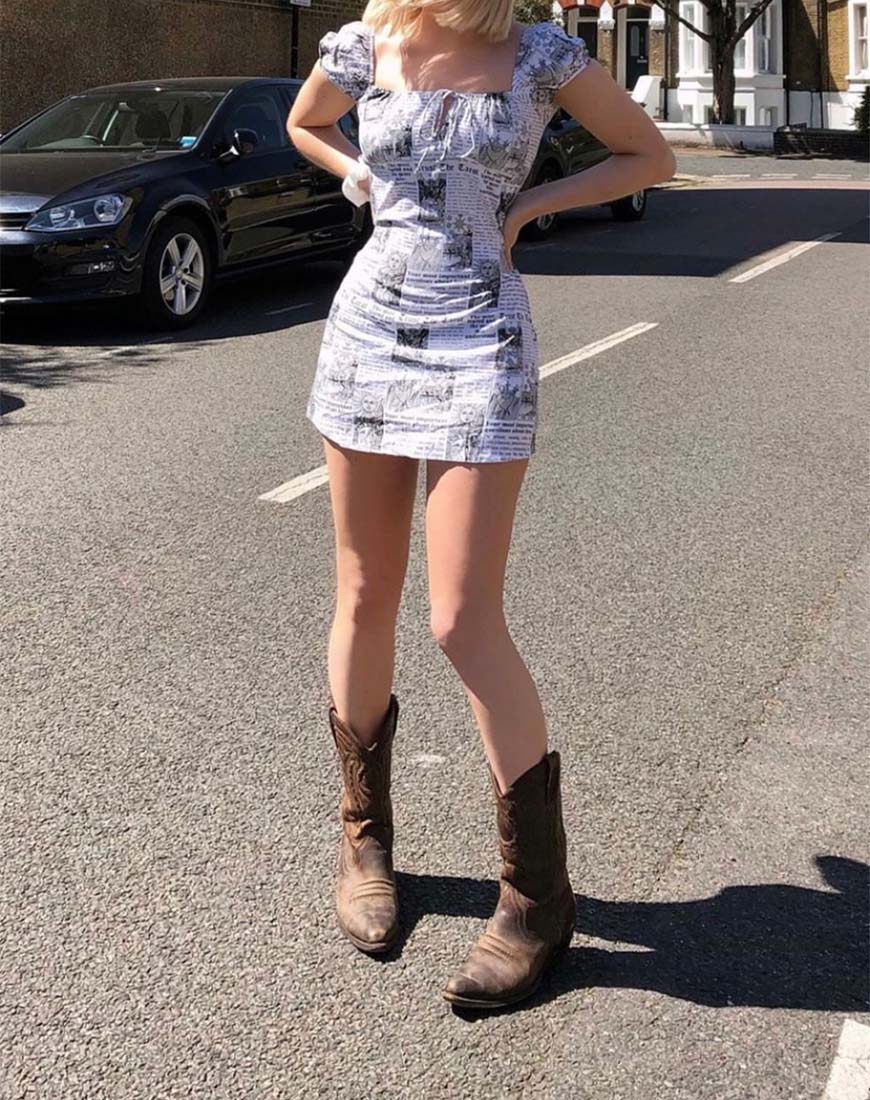 Gaval Mini Dress in Tarot - Awmao