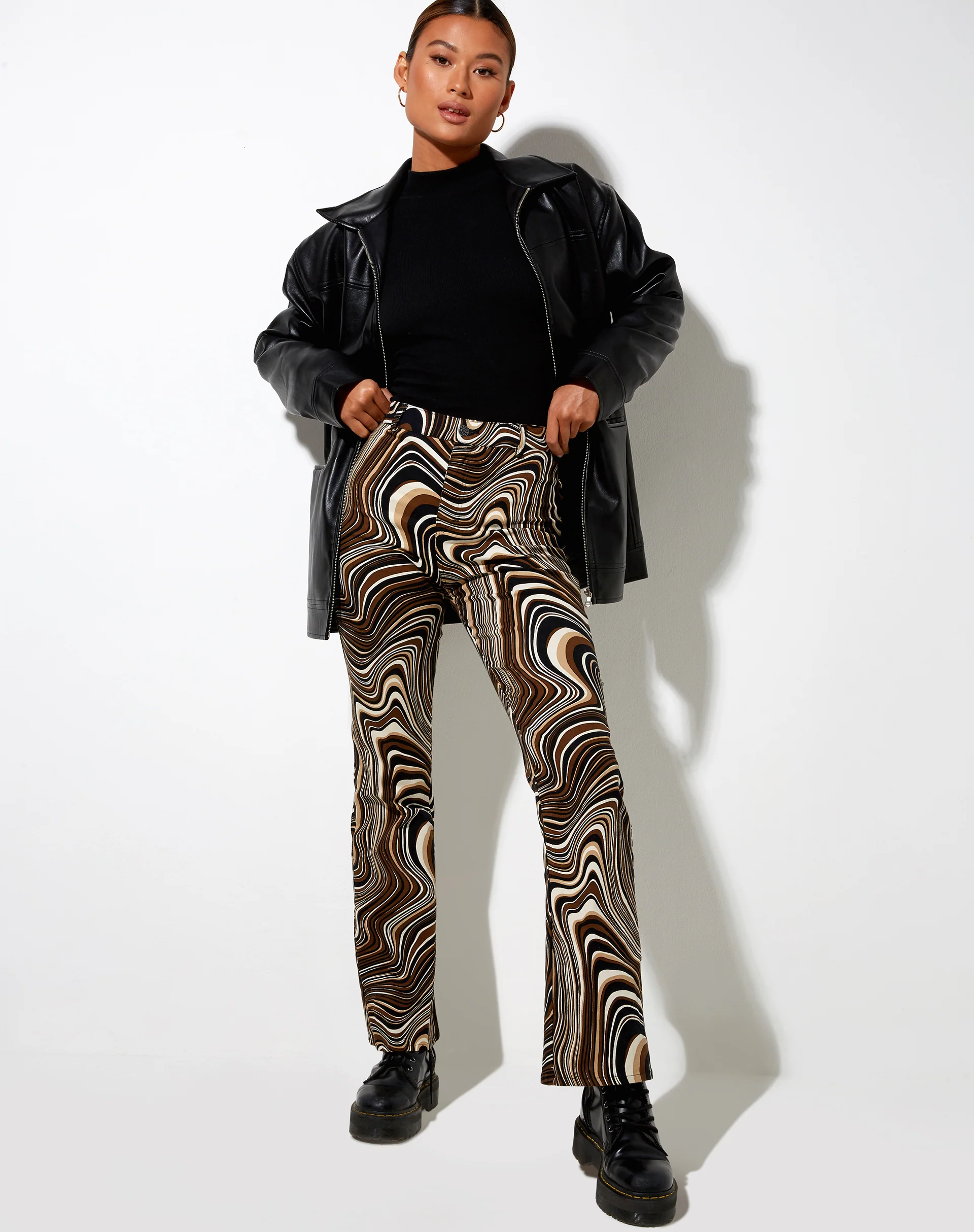 Zoven Flare Trouser in 70's Ripple - Awmao