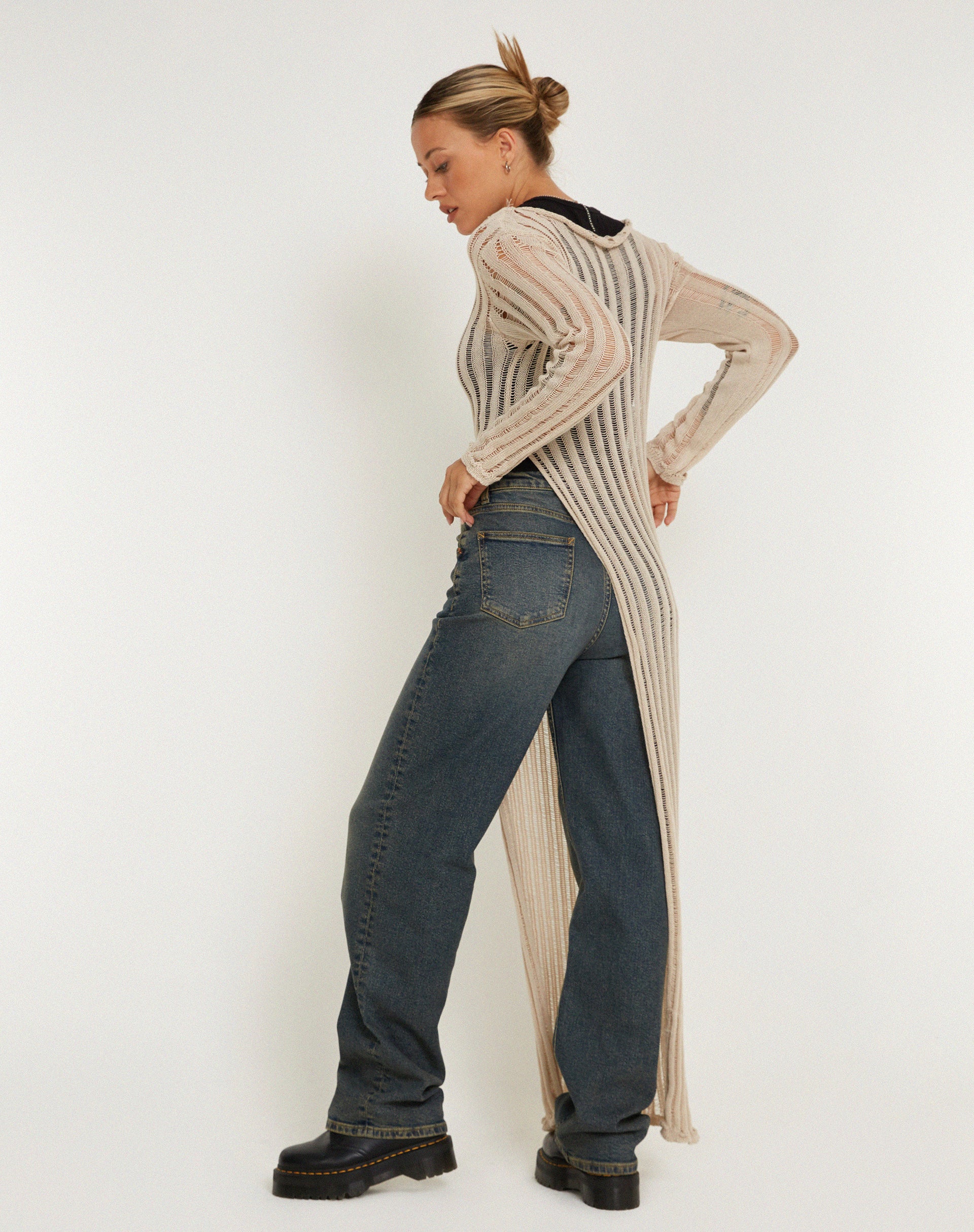 Nekici Long Sleeve Top in Natural - Awmao