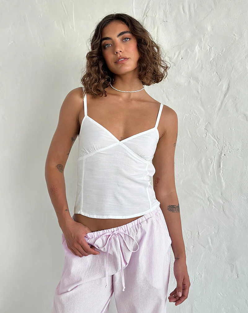 Rey Cami Top in Ivory - Awmao