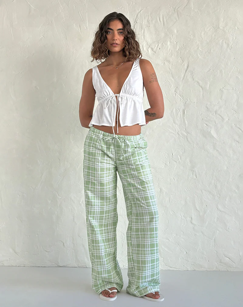Lirura Trouser in Table Cloth Neo Mint - Awmao
