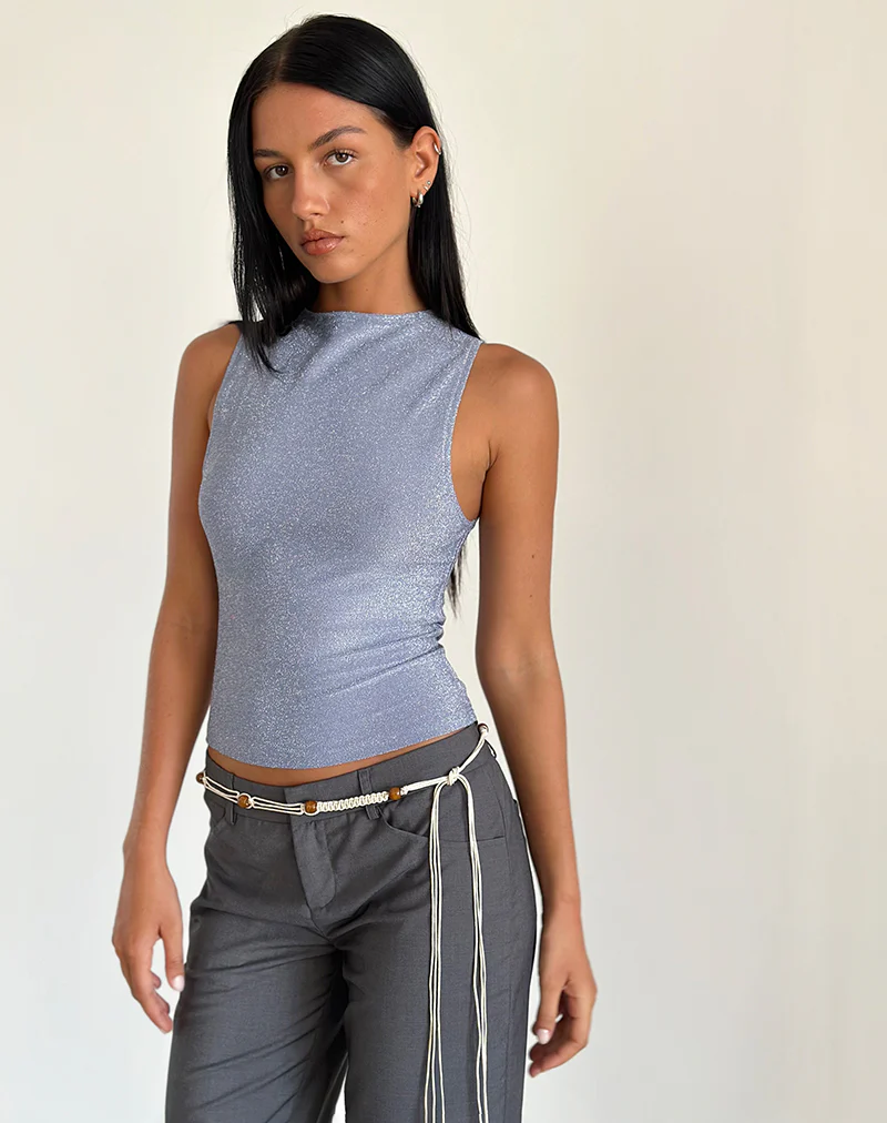 Airien Tank Top in Shimmer Blue - Awmao
