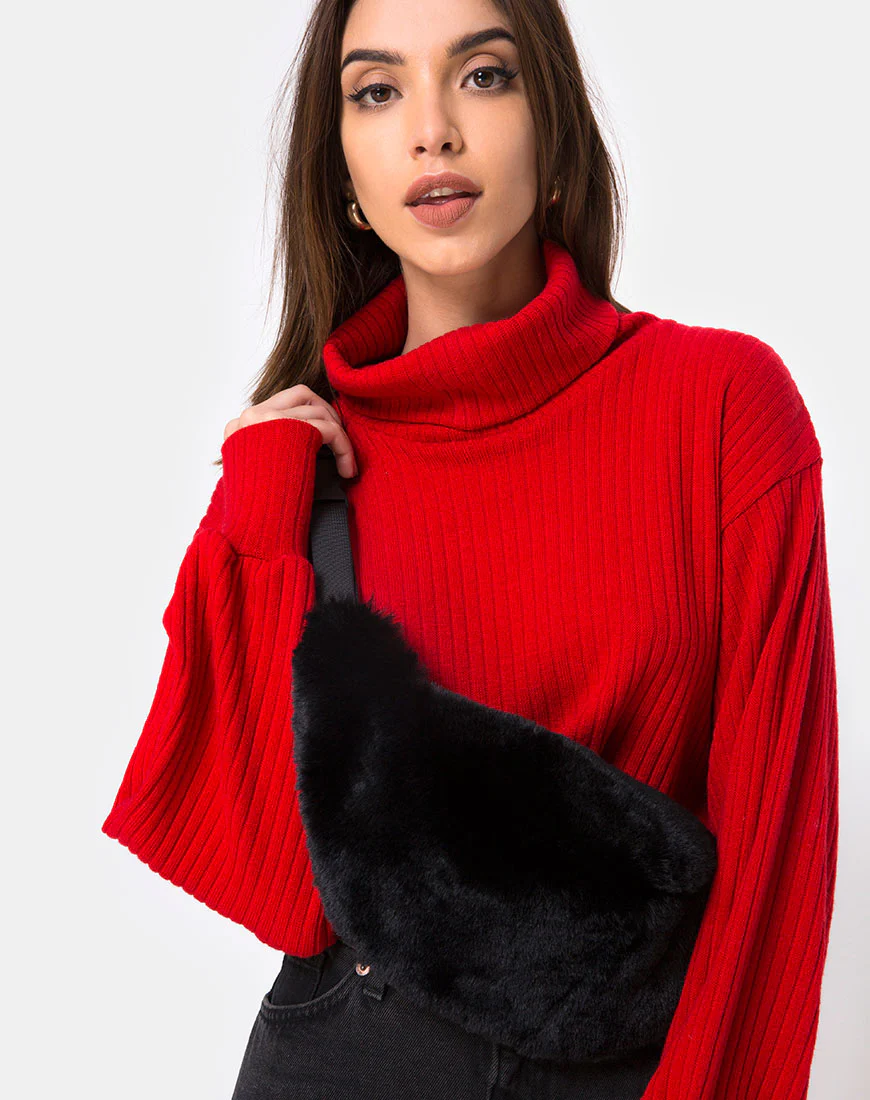 Bumbag in Fur Black - Awmao