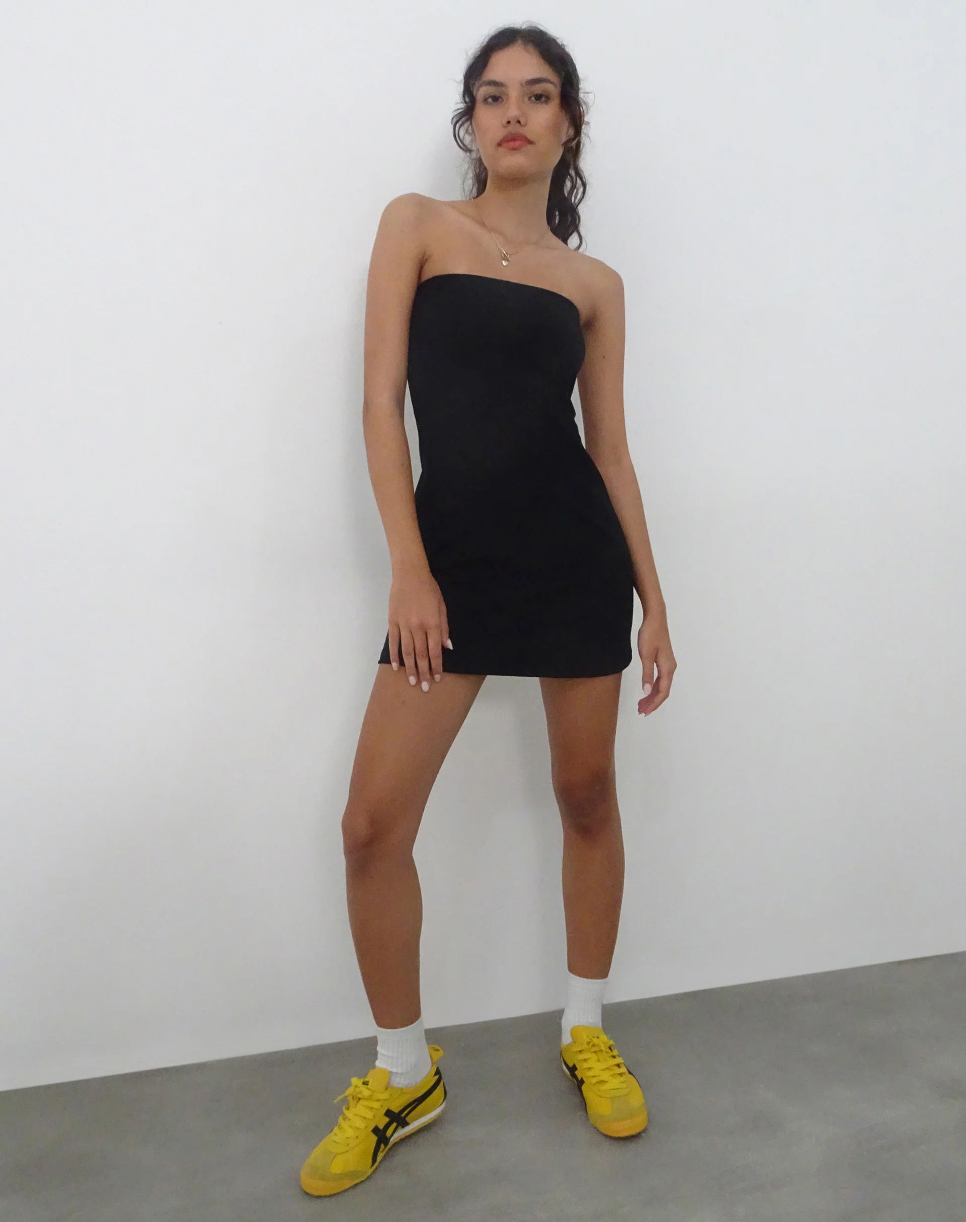 Jeriah Bandeau Mini Dress in Black - Awmao