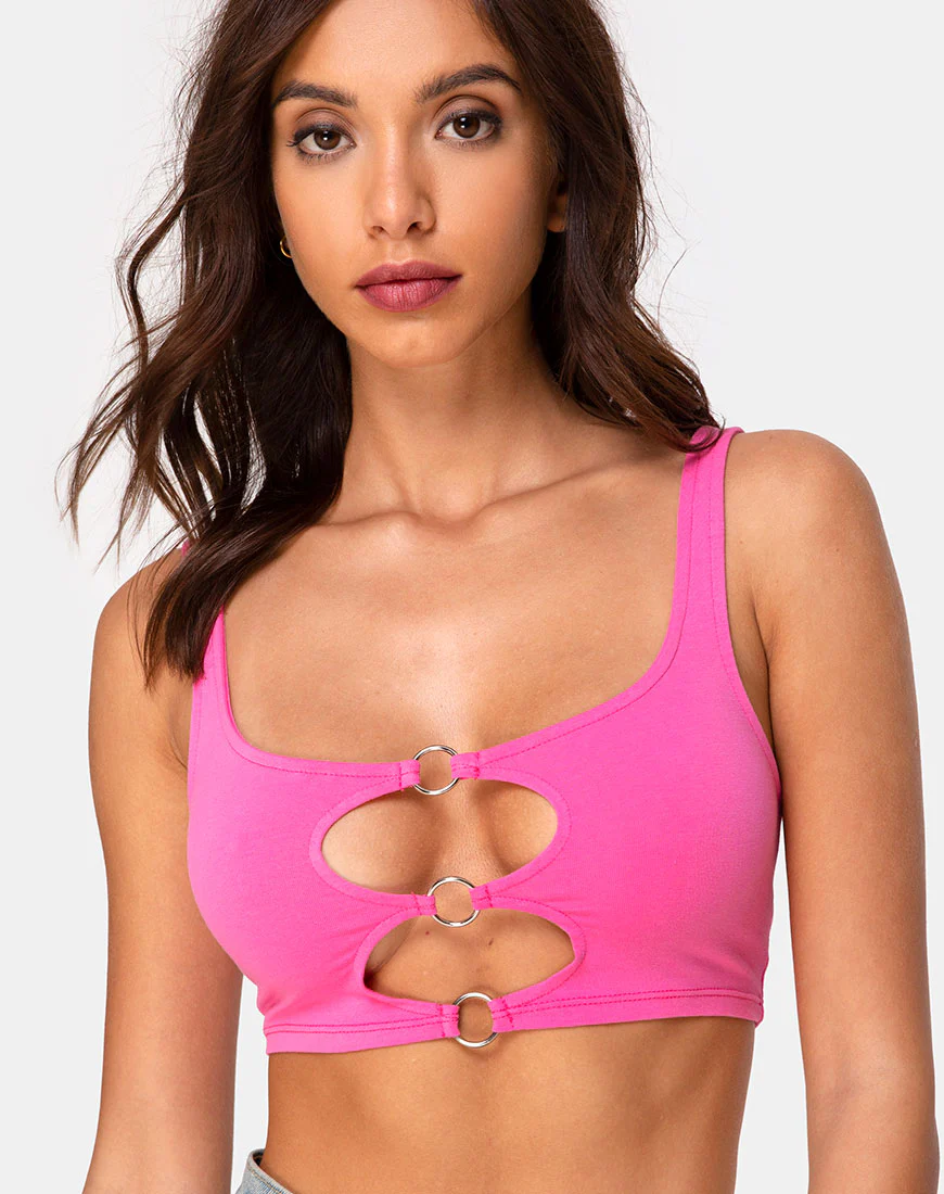 Keddo Crop Top in 80's Pink - Awmao
