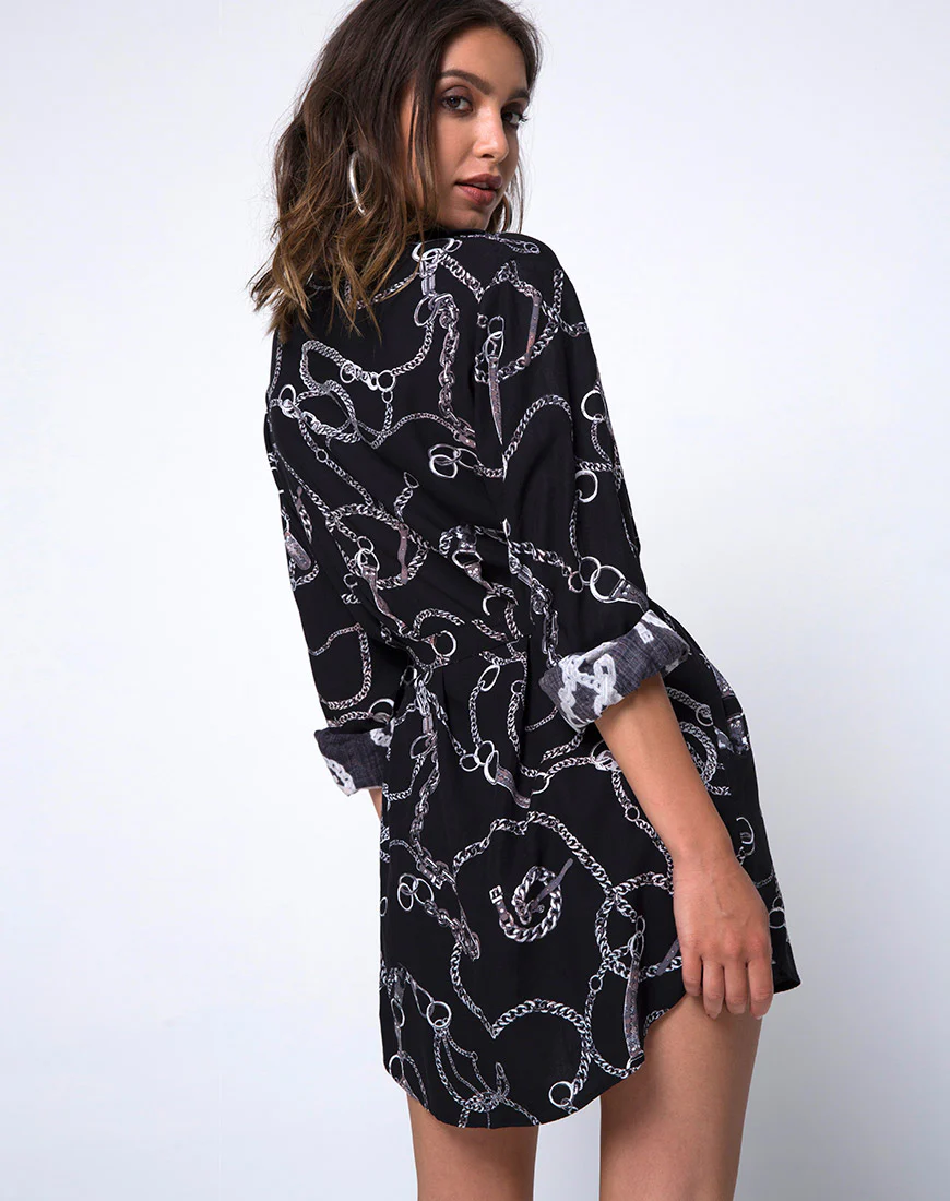 Dise Shirt Dress in Chain - Awmao