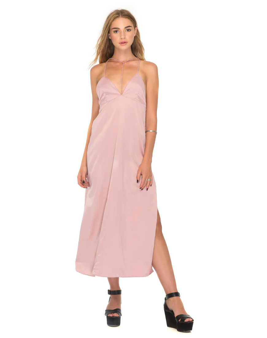 Xochi Maxi Dress in Dusky Pink - Awmao