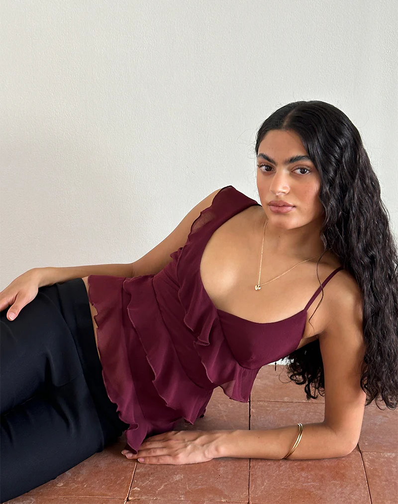 Irani Top in Ruby Wine - Awmao