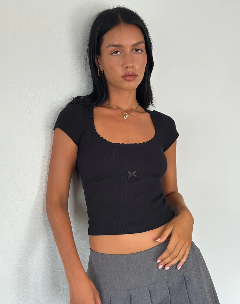 Rada Top in Rib Black - Awmao