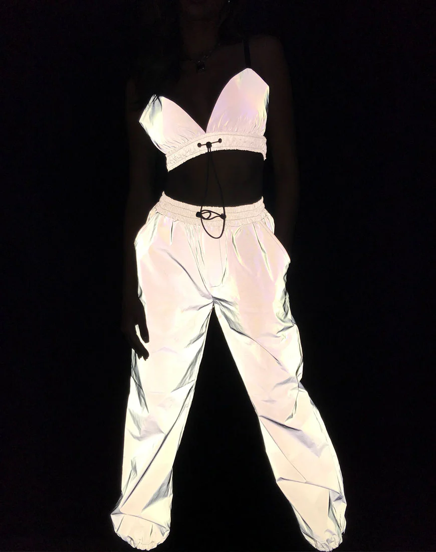 Beval Jogger Pants in Reflective Silver - Awmao