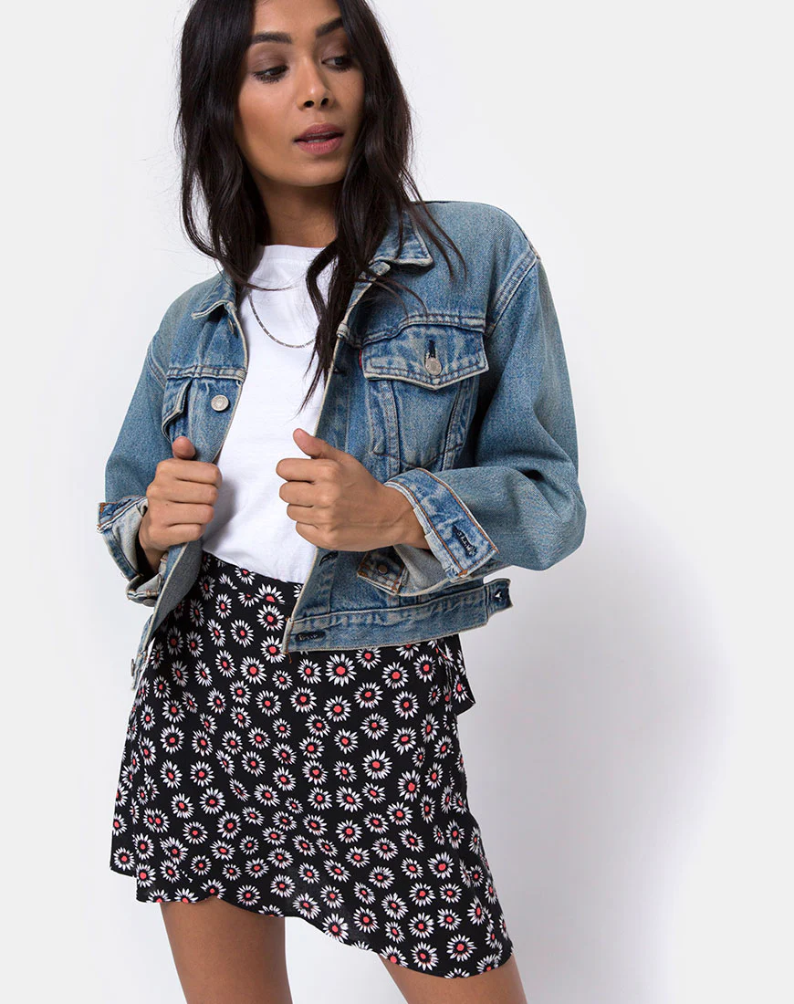 Derla Mini Skirt in Dancing Daisy - Awmao