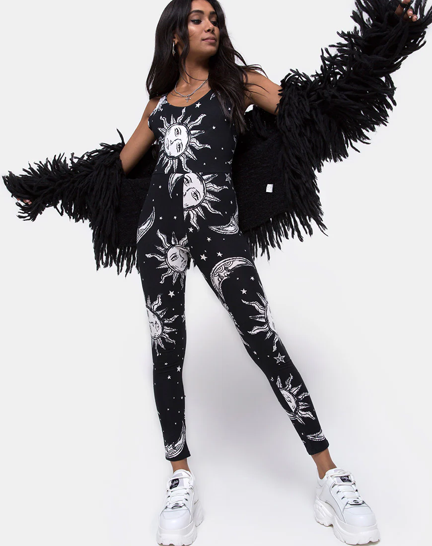 Unitard in Oversize Sun Moon and Stars - Awmao