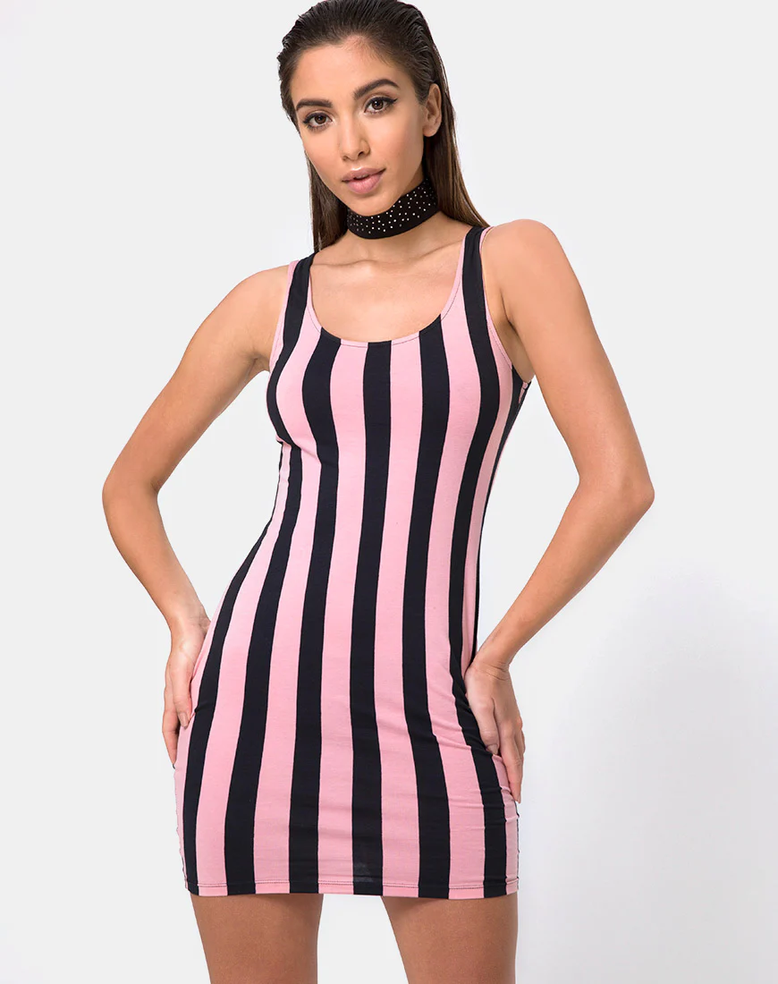 Katia Dress in Campbell Stripe - Awmao