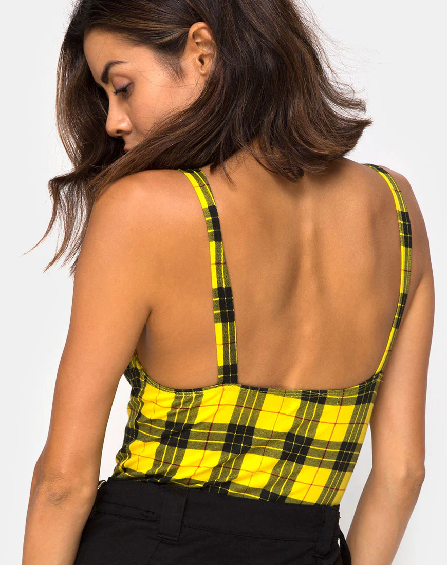 Lantas Bodice in Winter Plaid Yellow - Awmao