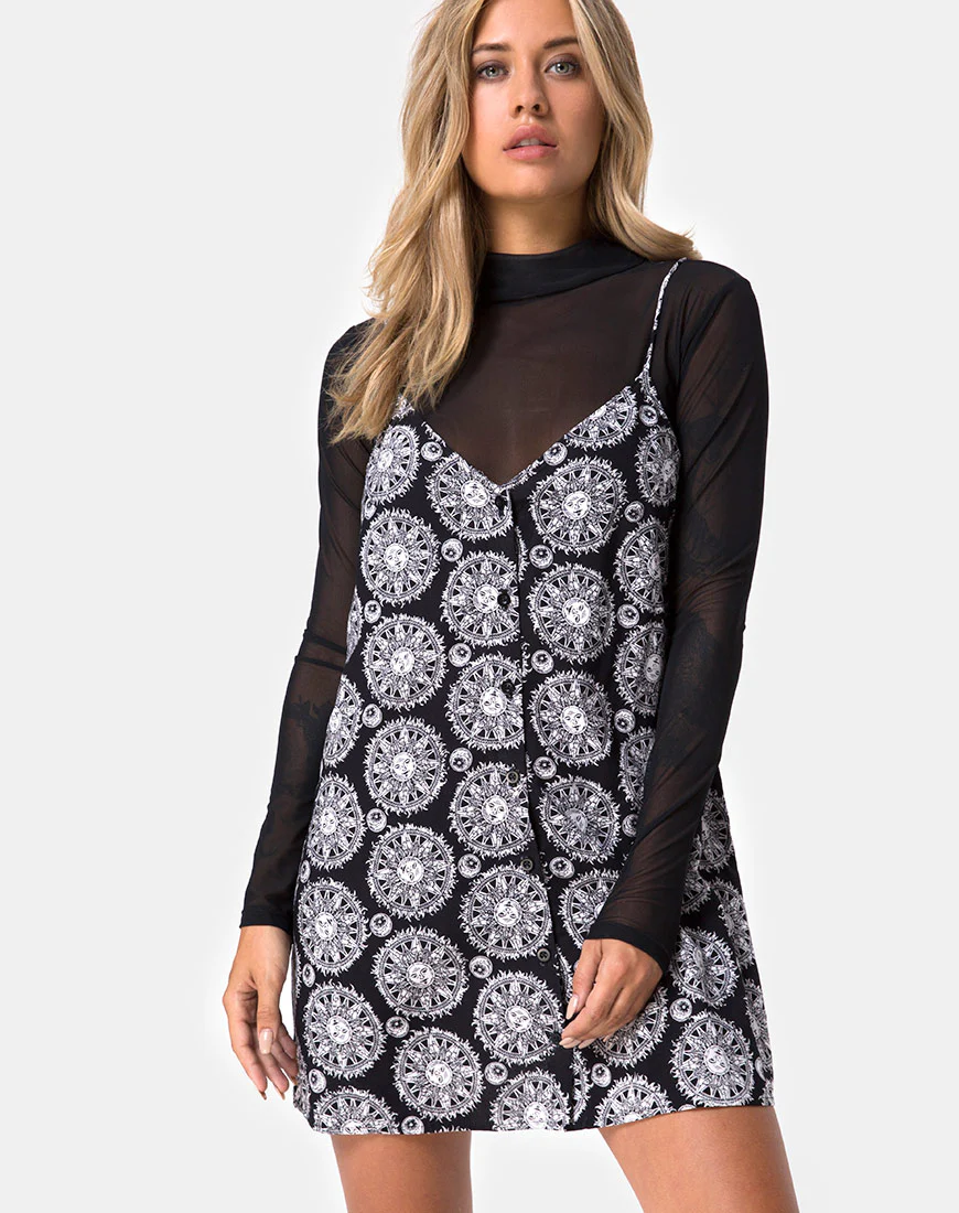 Sanna Slip Dress in Sundial Black - Awmao
