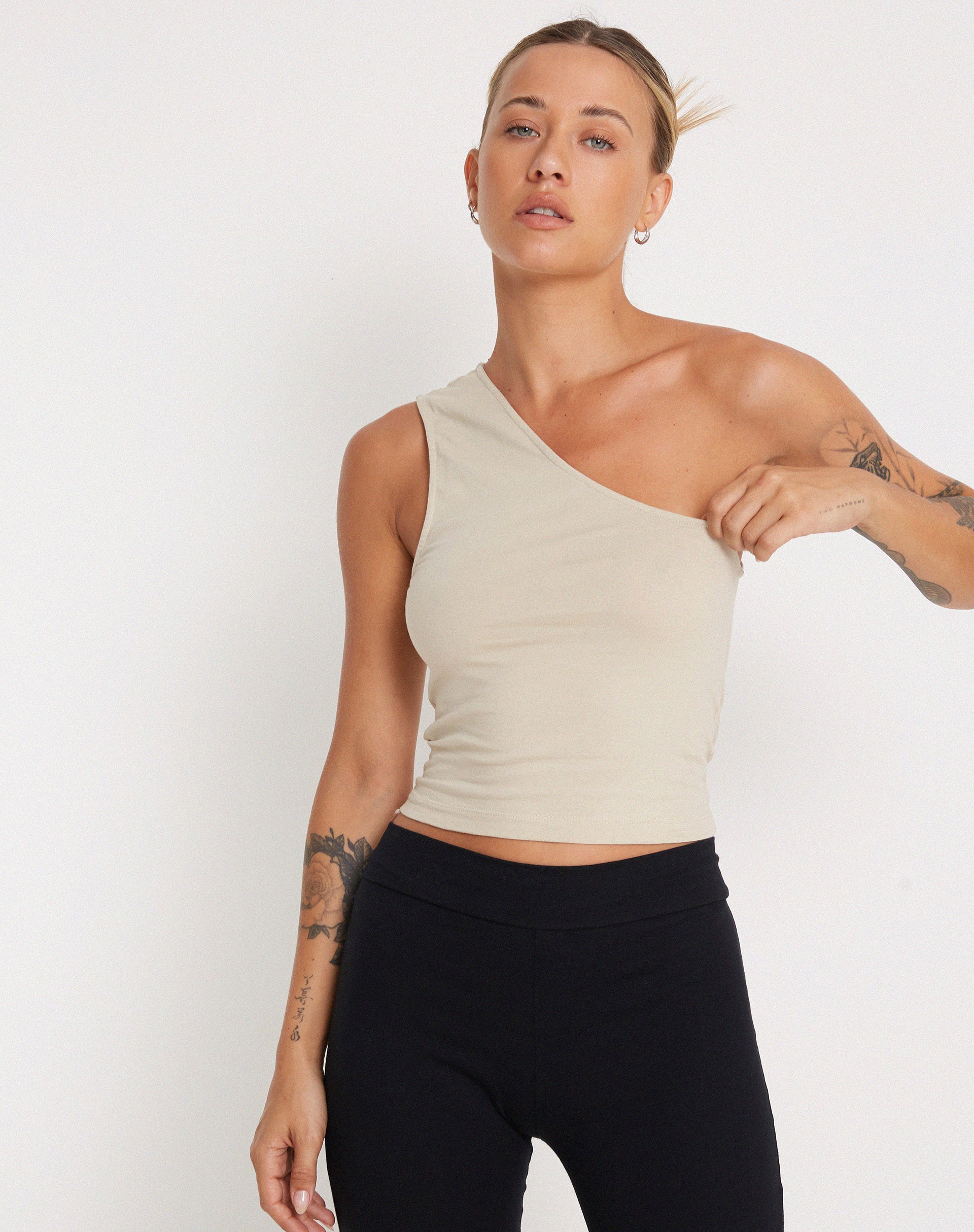 Bay One Shoulder Top in Coconut Milk - Awmao