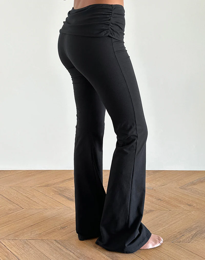 Jacita Flare Trouser in Black - Awmao