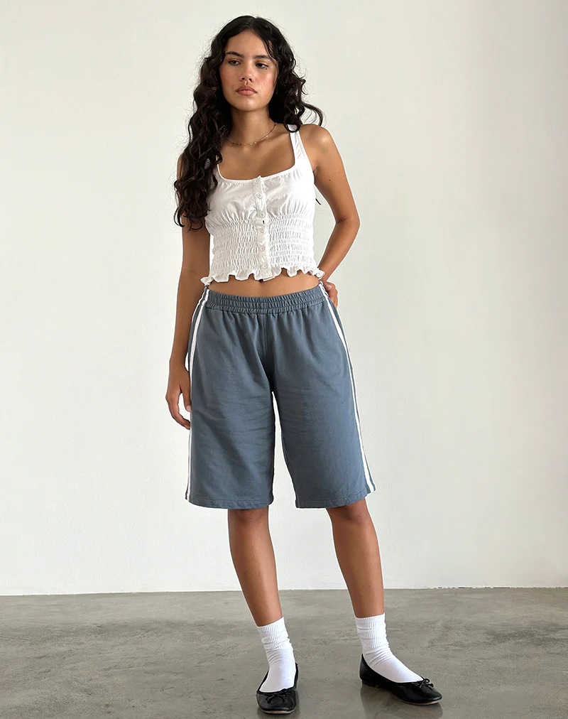 Bena Short in Blue Mirage with White Stripe - Awmao