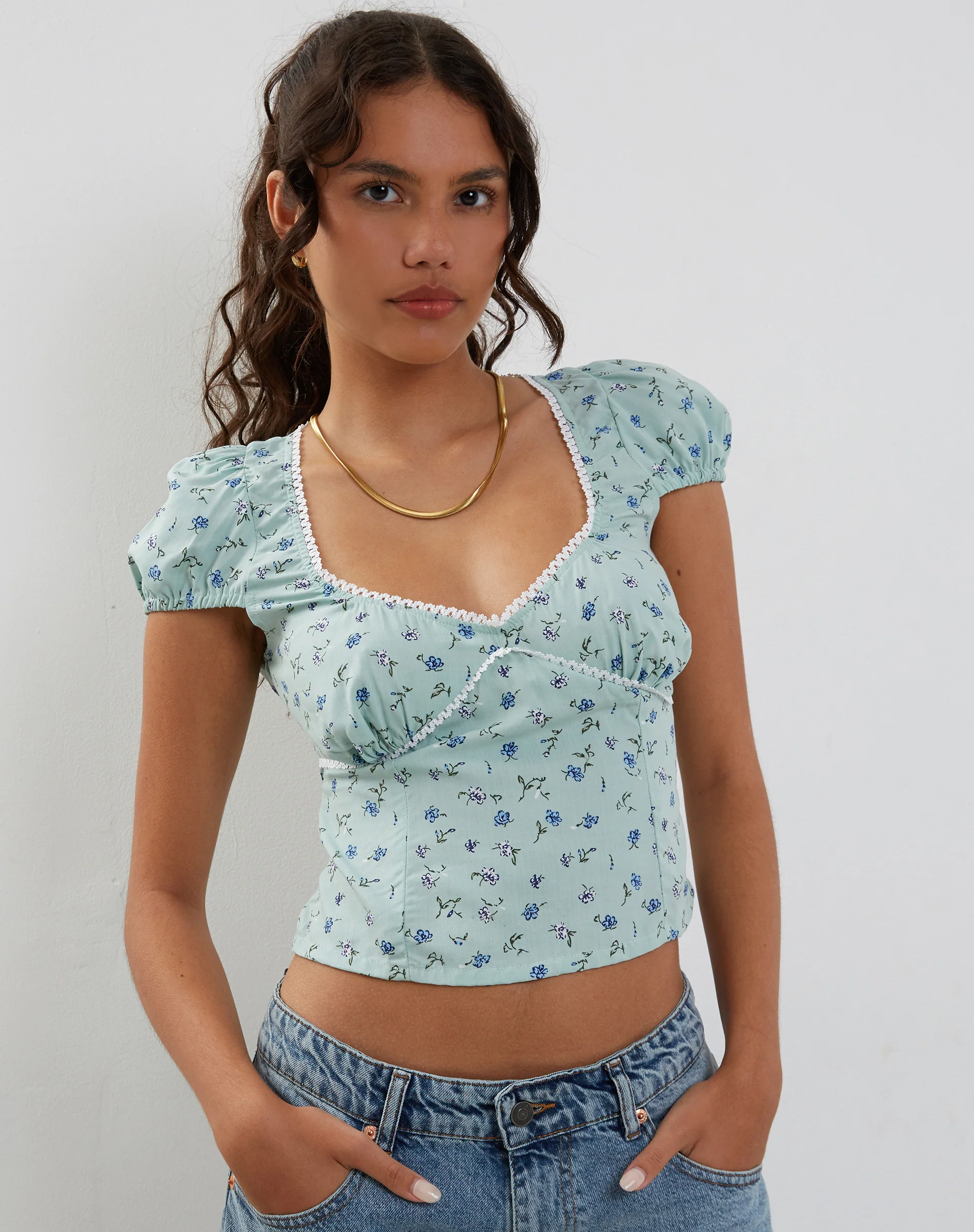 Laz Top in Pretty Petal Green - Awmao