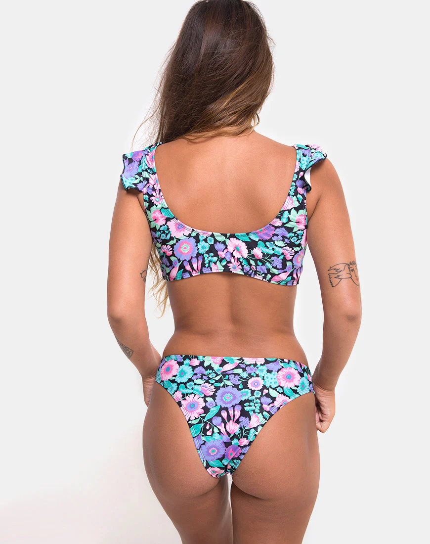 Bev Bikini Top in Illuminated Floral - Awmao