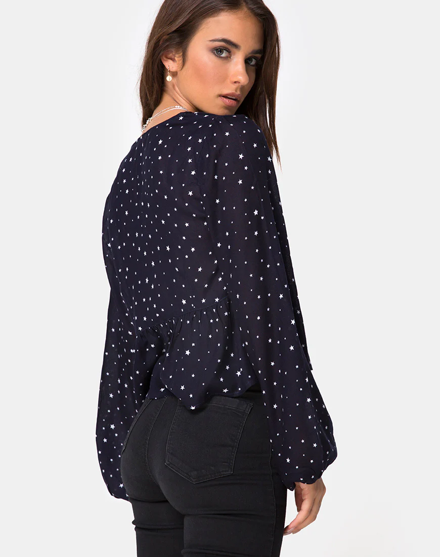 Mousye Top in Stars Struck Navy - Awmao