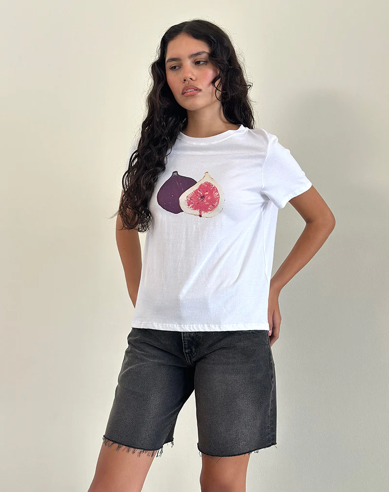 Saki Tee in White Fig - Awmao
