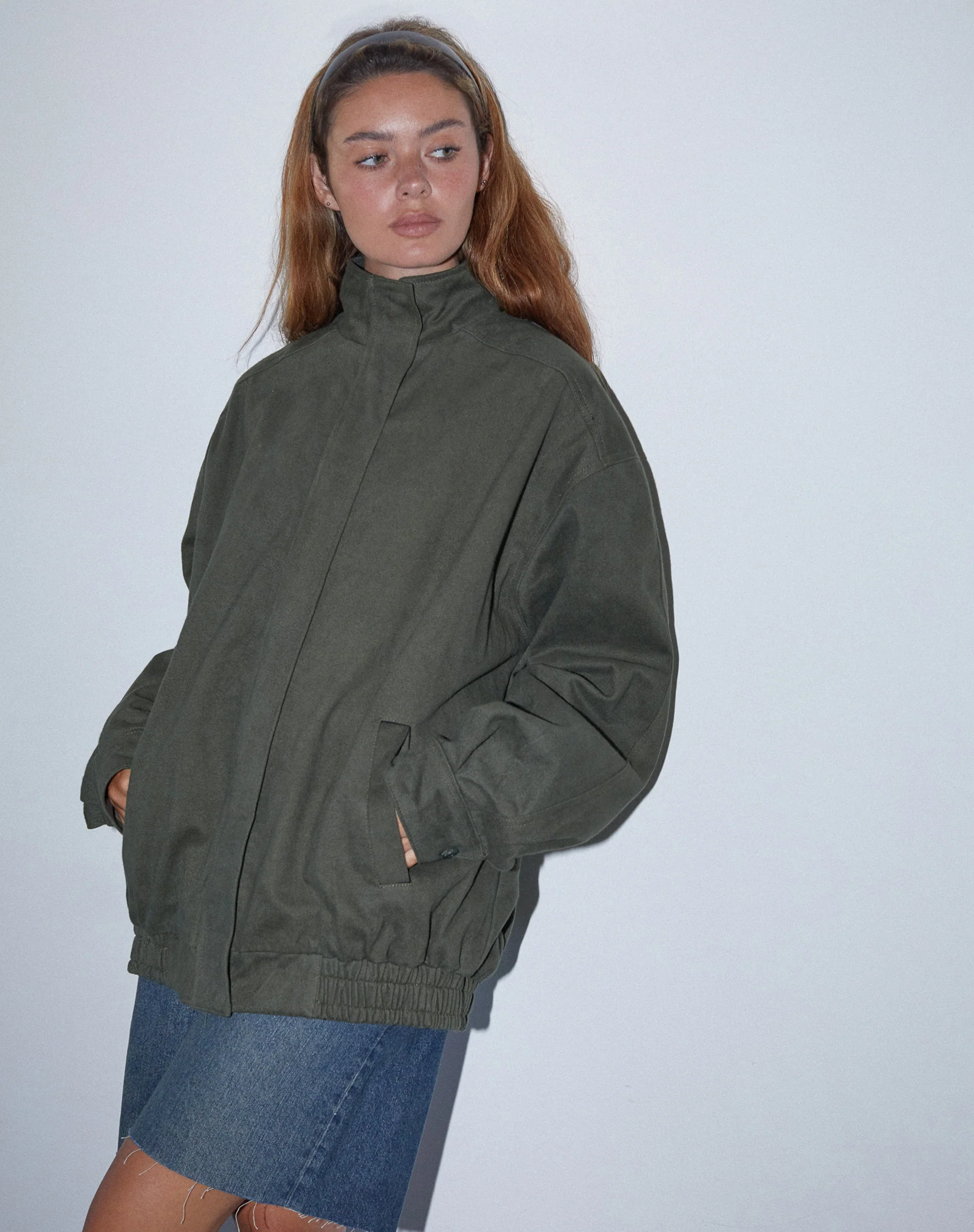 Cavine Bomber Jacket in Burnt Olive - Awmao