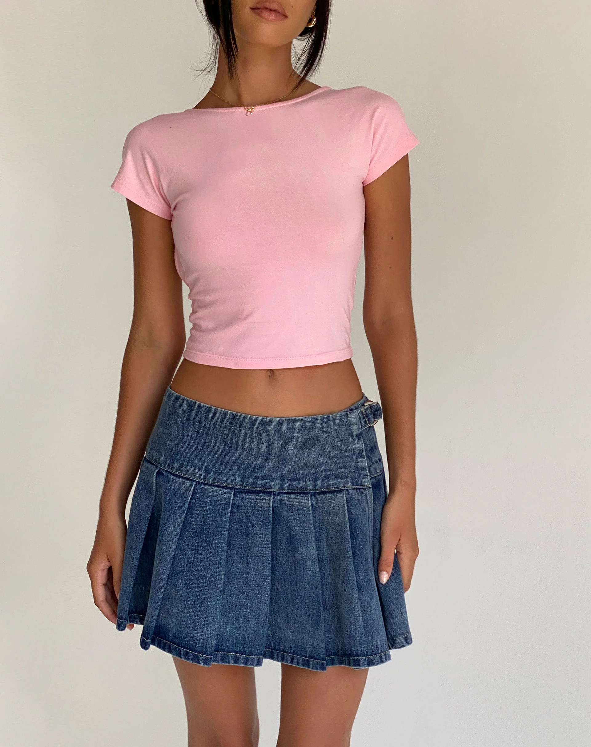 Xiwang Crop Top in Ballet Pink - Awmao