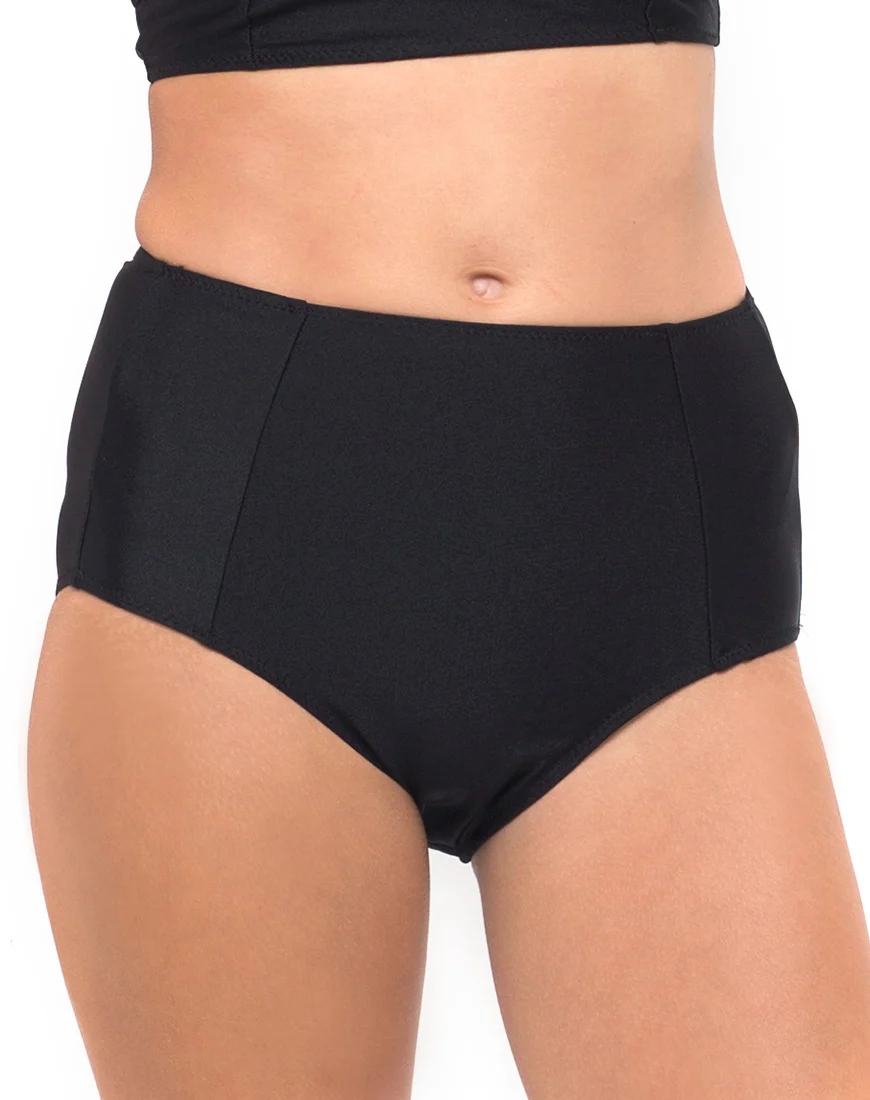 Longline Bikini Bottom in Black - Awmao