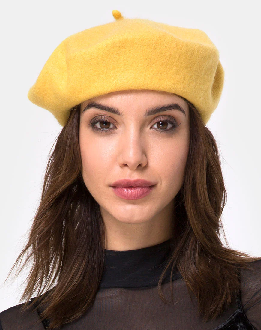 Wool Beret in Mustard - Awmao