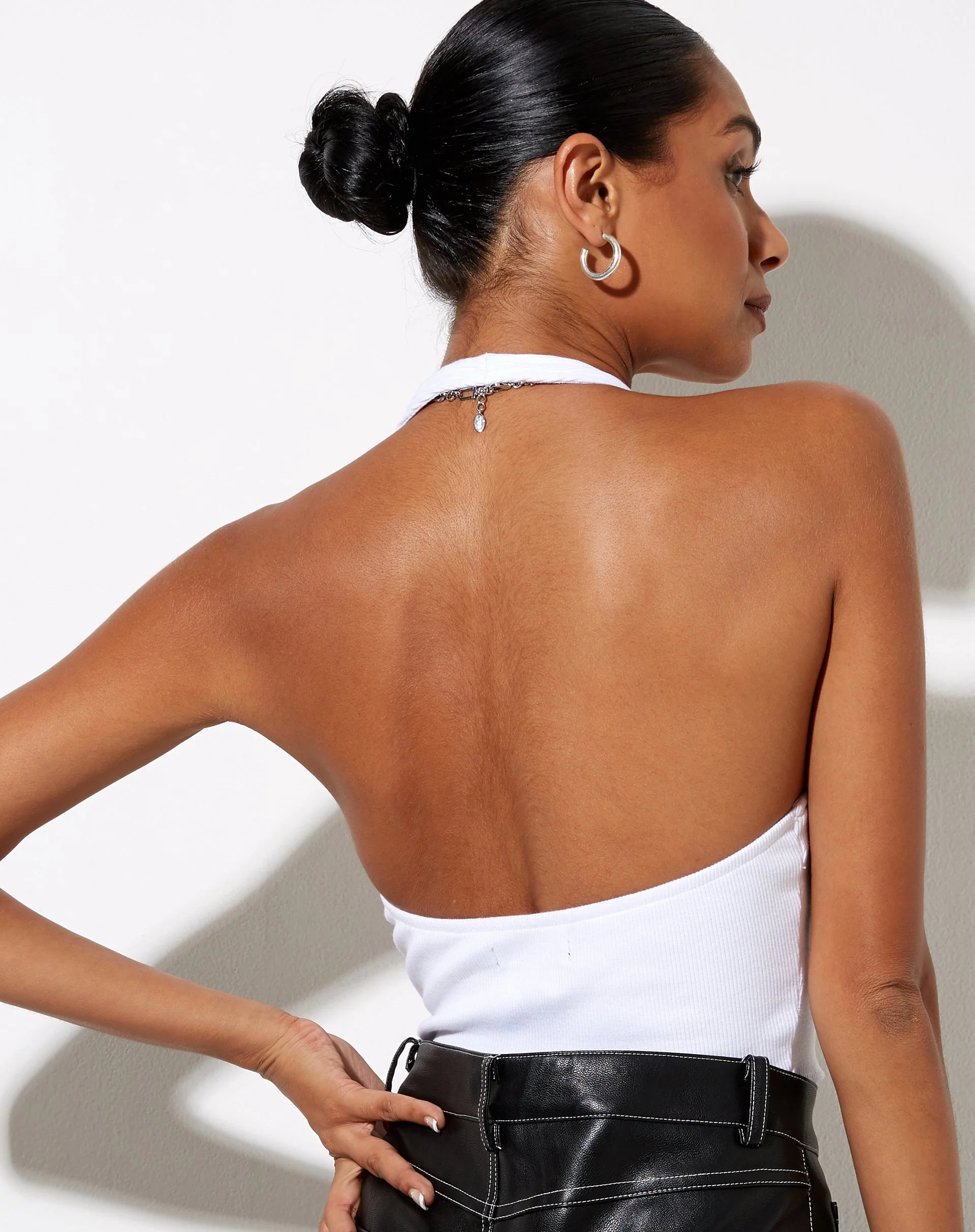 Zagh Top in Rib White - Awmao
